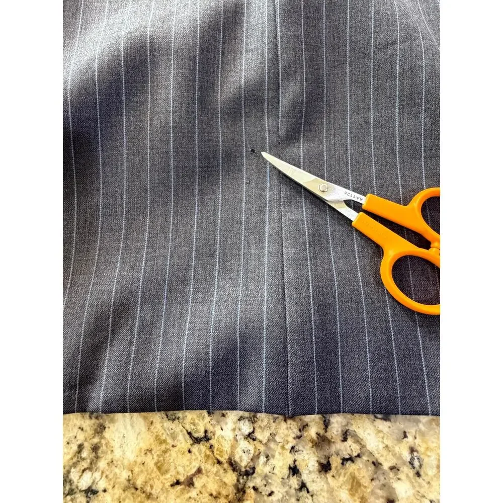 Burberry London Kensington Men's Blazer 44 Long Gray Blue Pinstripe 100% Wool